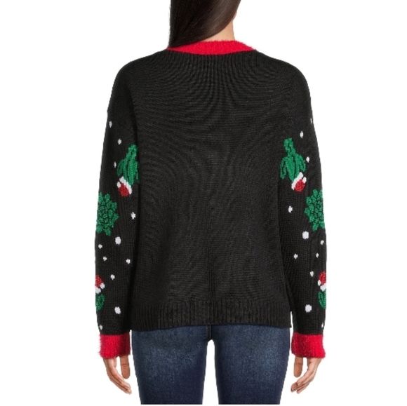 Womens Holiday Time Christmas Sweater Happy Llama Days - Picture 3 of 14